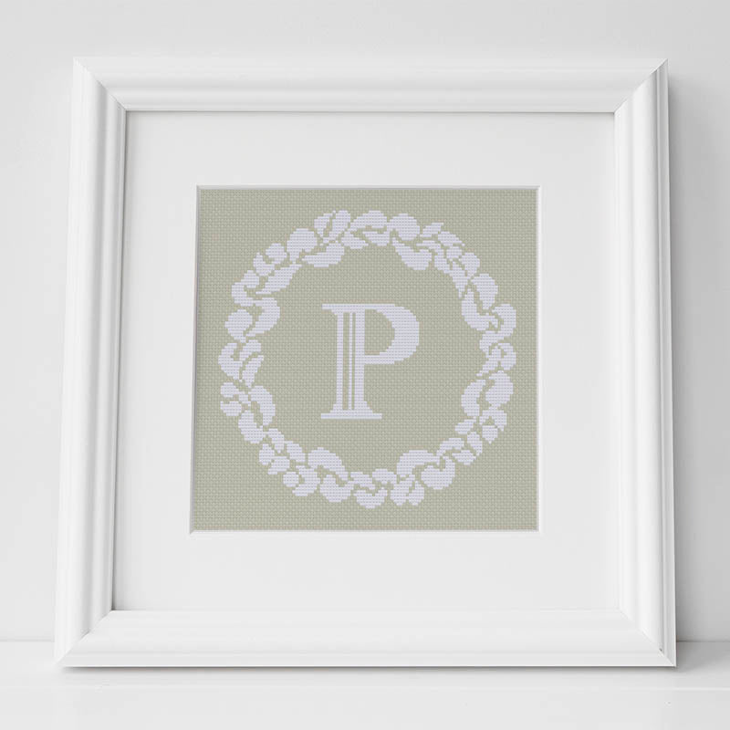 Grace Wreath Monogram - Cross Stitch Kit or Pattern - Image 18