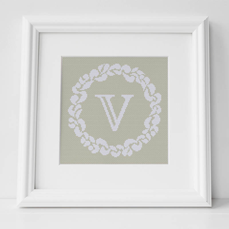 Grace Wreath Monogram - Cross Stitch Kit or Pattern - Image 23