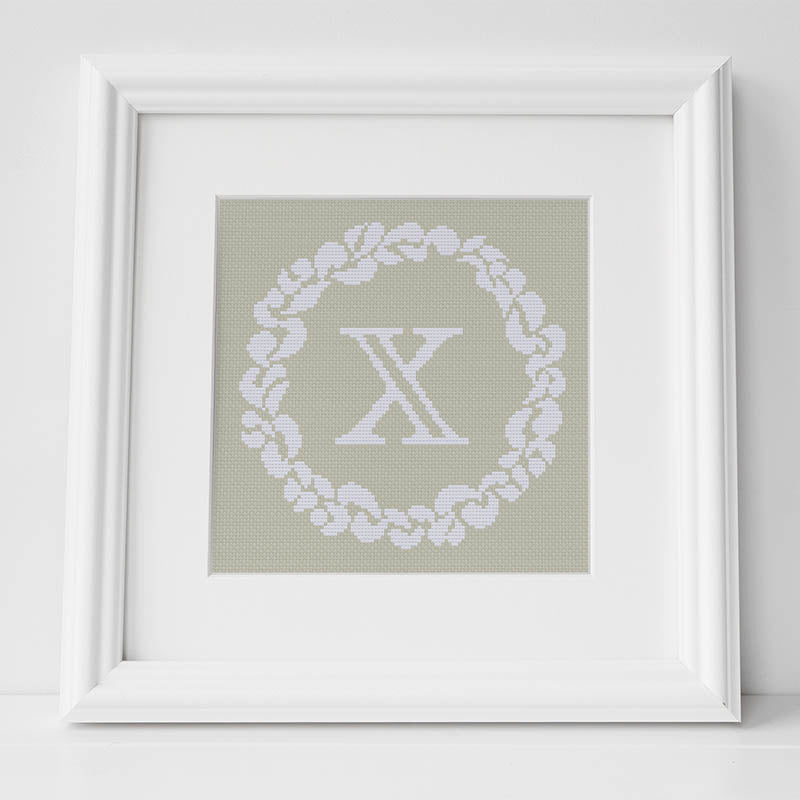 Grace Wreath Monogram - Cross Stitch Kit or Pattern - Image 25