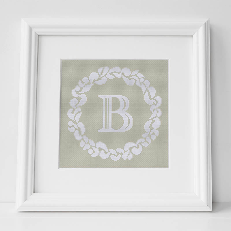 Grace Wreath Monogram - Cross Stitch Kit or Pattern - Image 4
