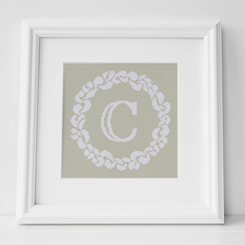 Grace Wreath Monogram - Cross Stitch Kit or Pattern - Image 5