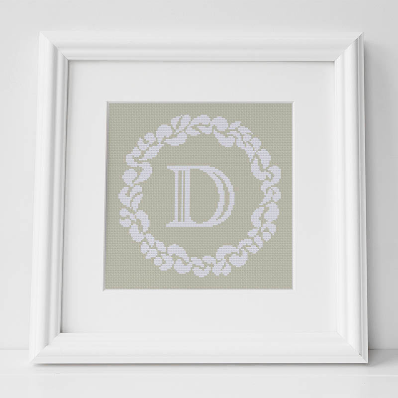 Grace Wreath Monogram - Cross Stitch Kit or Pattern - Image 6