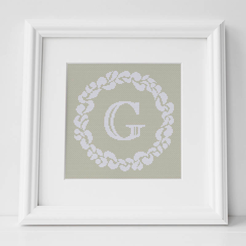 Grace Wreath Monogram - Cross Stitch Kit or Pattern - Image 9